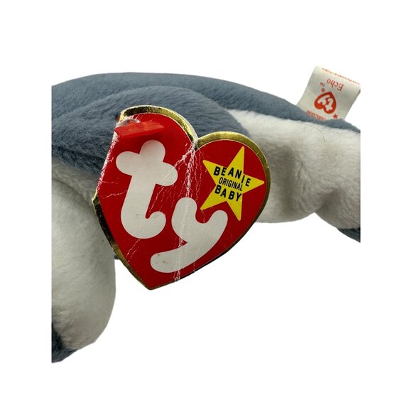 Ty Beanie Baby 1996 Dolphin Echo Plush Toy Polyester Collectible Blue Gray - Picture 10 of 13